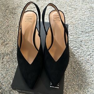 INC black sling back shoes